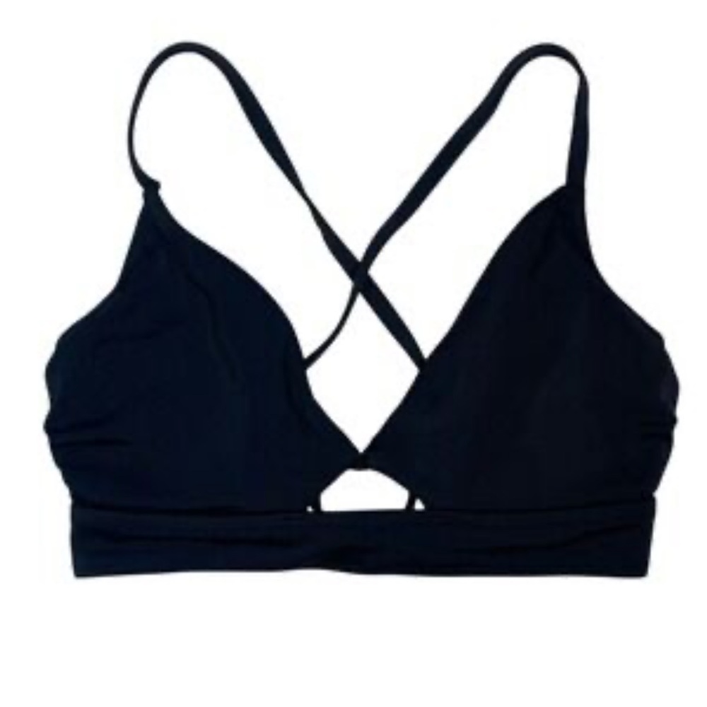 Shade & Shore Women's Black Crisscross Bikini Top with Underwire Size 32d